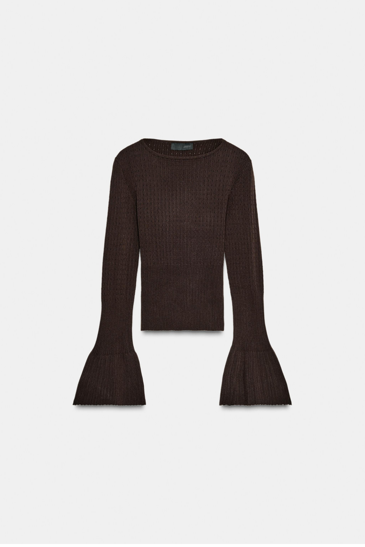 Pull Ajusté En Maille À Manches Cloches